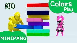 Learn colors with Miniforce  Colors Play  Color Jenga Game  MiniPang TV 3D Play [upl. by Adnolat]