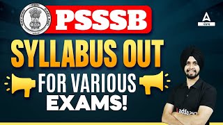 PSSSB Syllabus 2024  PSSSB Syllabus For Various Exams  Know Full Details [upl. by Lokcin]