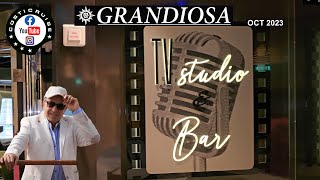 MSC GRANDIOSA Oct 2023 TV Studio amp Bar By Costi [upl. by Ahsimat224]