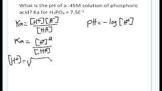 How to find pH from molarity and Ka [upl. by Alexandria]