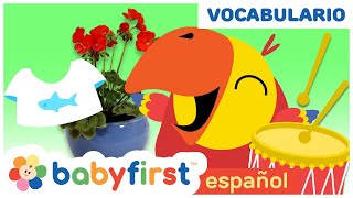 Videos Educativos  Primeras Palabras para niños  Vocabulario con Larry el Loro  BabyFirst TV [upl. by Allwein]