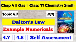 Daltons Law  Numerical Example 47  48  Self Assessment  Chap 4 Gases  Class 11 Chemistry [upl. by Nanreit636]