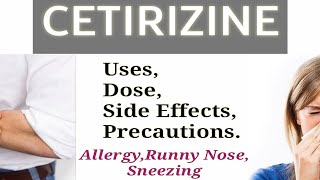 Cetirizine hydrochloride 10mg tabletUseDoseSideffectsContraindicationOkacetZyrtecctzIn Hindi [upl. by Neiv158]