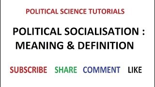 Political Socialisation  Meaning amp Definition [upl. by Utter]