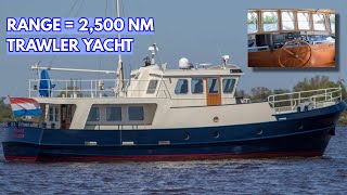 Rugged STEEL Liveaboard TRAWLER YACHT  Bekebrede Explorer 1800 [upl. by Nairadas599]