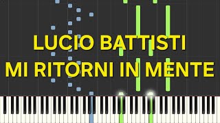 lucio battistimi ritorni in menterallentatoslowpiano facile easy tutorial [upl. by Kendra]