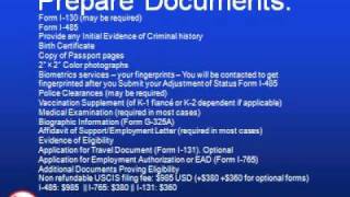 Adjustment of Status Process to Green Card Adjustment of Status  Form I485 [upl. by Suanne]