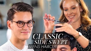 Mens Hairstyle Side Swept Tutorial  2018 Mens Hairstyle [upl. by Althee959]