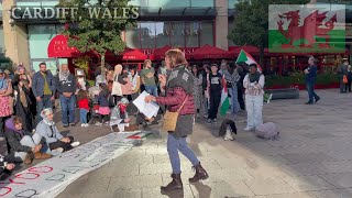 March For Palestine X Black Power Central Library Cardiff [upl. by Eynaffit375]