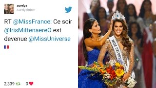 Miss Univers  Les internautes félicitent Iris Mittenaere [upl. by Amalle]