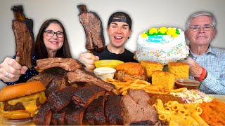 Mukbang with Mom amp Dad  Big Beef Ribs and BBQ  100k Subscribers [upl. by Cheatham]