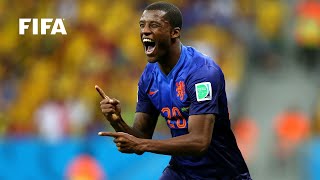 Georginio Wijnaldum goal vs Brazil  2014 FIFA World Cup [upl. by Dulla]