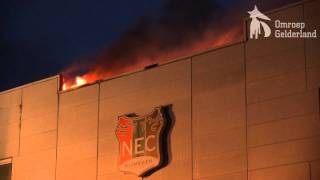 Brand in Goffertstadion Nijmegen [upl. by Cullan798]