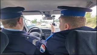 Départ en intervention Police Secours  Bouchons de Wittelsheim 2023 [upl. by Meehahs]