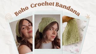 Easy Crochet Bandana Tutorial Triangle Crochet Bandana [upl. by Narad]