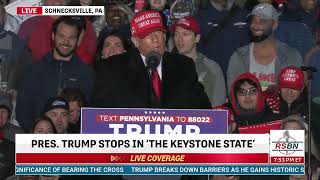 FULL SPEECH President Trump Delivers Remarks at Rally in Schnecksville PA  41324 [upl. by Paderna]