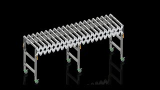 Folding roller conveyorindustrial 3D model  machineworldnet P656 [upl. by Kamat]