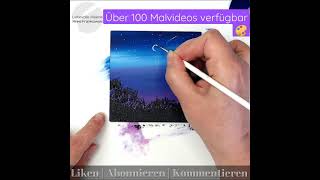 Einfach einen zauberhaften Sternenhimmel mit Acryl malen für Anfänger 🎨 Video in Echtzeit verfügbar [upl. by Creedon]