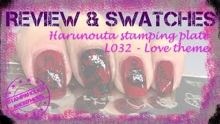 Review and Swatches Harunouta L032 Love themed stamping plate [upl. by Patin]