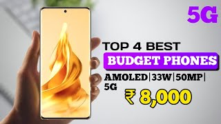 Top 4 best budget mobile under 8000 5G Amoled33W4 best budget mobile under 8000 5G mobile in 8K [upl. by Freeborn277]