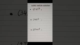 🙂🙂cubic radicle ³√solutionmaths shorts [upl. by Rahab]