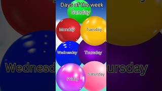 7 days of week  week days name in english  days of the week in English preschool kidszone [upl. by Waiter835]