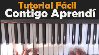 CONTIGO APRENDÍ TUTORIAL PIANO [upl. by Yleik]