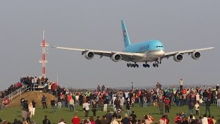 A380 KOREAN AIR landing at Prague Airport LKPR HD [upl. by Adnerak]