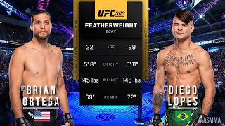 BRIAN ORTEGA VS DIEGO LOPES FULL FIGHT UFC 303 [upl. by Nilatak]