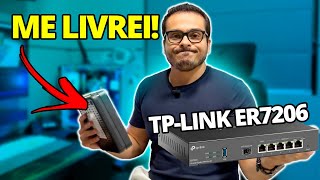 ME LIVREI DO MODEM DA VIVO E COLOQUEI O ROTEADOR ER7206 DA TPLINK COM FIBRA DIRETO NELE  SFP GPON [upl. by Ennahoj]