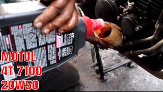 How To Change Engine Oil On Yamaha FZ 25  MOTUL 4T 7100 20W50  For Best Performance [upl. by Porty]