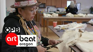 Indigenous arts at Crow’s Shadow Institute  Buckskin dresses to Parfleche prints  Oregon Art Beat [upl. by Yrovi]