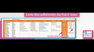 Suivi Association sur Excel  gestion des adhesions des dons et des ventes en association [upl. by Dviad]