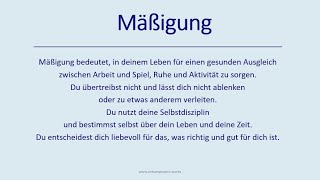 Mäßigung  zufrieden mit genug [upl. by Eninnaj787]