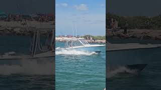 Boat Speeding in Venice Florida Jetty CoastalAdventure ThrillingRide AdventureSeeker [upl. by Eylhsa149]