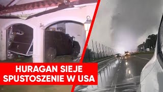 Mrożące krew nagrania z USA Huragan Milton uderzył [upl. by Anoval6]