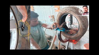 215  60 R 16 Tyre cut repair  Vulcanizing method  Easy Method [upl. by Nivert]