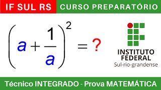 IFSUL RIO GRANDENSE 🔴 Curso Preparatório 202425 de MATEMÁTICA Técnico Integrado ao Médio BoraIF [upl. by Sig]