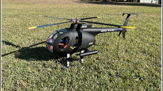 FLISHRC Hughes MD500 Scale Fuselage Four Rotor Blades 6CH RC Heli GPS with H1 Flight Controlle RTF [upl. by Wiener]