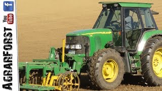 Aussaat am Hang  JOHN DEERE 6320 mit Kerner und Isaria [upl. by Sagerman]