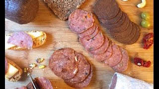 Embutidos veganos sin gluten Salami y Salchichón primavera [upl. by Ahsuas]