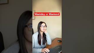 Weekday vs Weekendworking vs not working funny skit comedy funnyshorts working weekend [upl. by Nerahs]