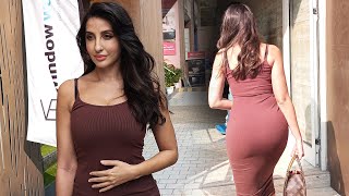 Nora Fatehi Looks Stunning In Bodycon Dress At Laxmi Ind Andheri West [upl. by Sibella]