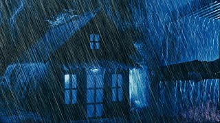 Super Heavy Rain Sounds for Sleeping amp Thunderstorm Ambience on Farmhouse Roof for Insomnia Therapy [upl. by Babby]