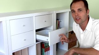 How to assemble Ikea bookshelf drawers  EXPEDIT KALLAX shelf [upl. by Campney]