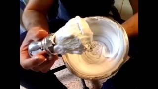 How to make green Proraso shaving foam with Omega brush [upl. by Annim]