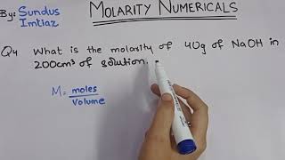 Molarity Numericals  Easy Method [upl. by Ezaria]