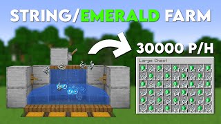 Minecraft Easy Automatic String  Emerald Farm 121 [upl. by Wiley]