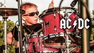 Highway To Hell – LIVE 5 year old Drummer [upl. by Suirtemed]