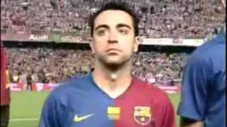 Barça and Athletic supporters against Spanish anthem [upl. by Redliw]